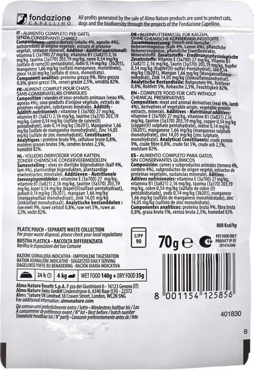 Nährwerte und Zutaten Almo Nature Daily Menu (Adult, 1 Stk., 70 g)