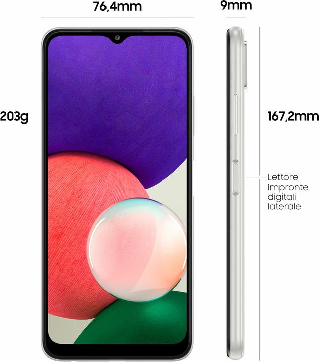 Immagine prodotto Samsung Galaxy A22 5G UE (64 GB, Bianco, 6.60", Doppia SIM, 5G)