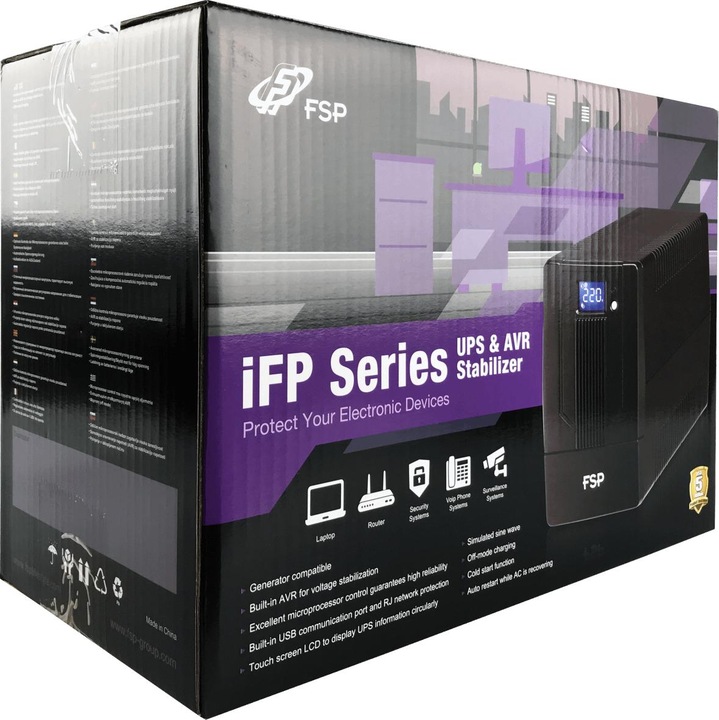 Image du produit Fortron FSP iFP 600 (0.60 VA, 360 W, Line-interactive Onduleur)