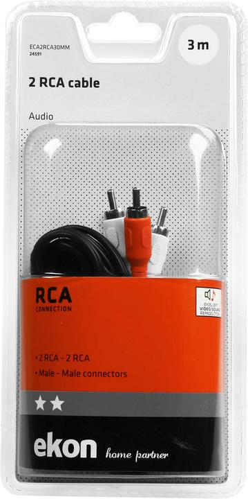 Actual product image Ekon Audio Cable 2 RCA Male to 2 RCA Male (3 m)