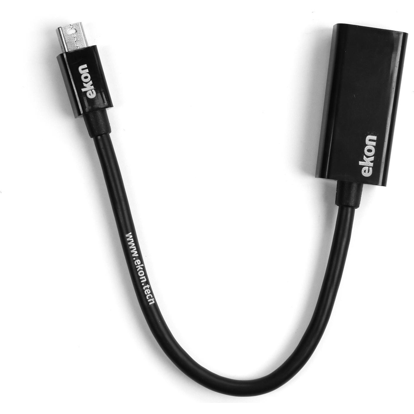 Ekon Mini DisplayPort — HDMI (Typ A) (Mini DP, HDMI, 47 cm), Adattatore dati + video, Nero