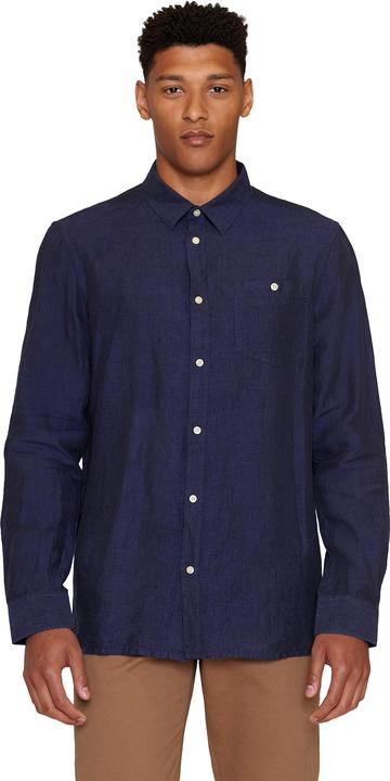 Immagine prodotto KnowledgeCotton Apparel Camicia regolare in lino Yarndyed Total Eclipse (S)