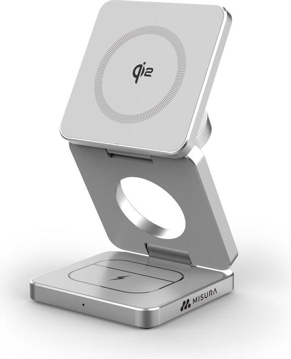 Actual product image Misura MH08 Pro - 3-in-1 Foldable Qi2 Wireless Charger - BLACK