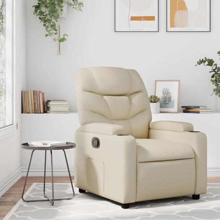 Actual product image vidaXL Relax armchair cream imitation leather,Colour: cream,Material