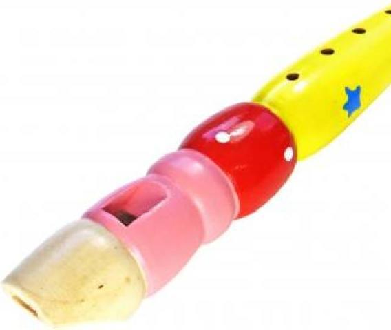 Actual product image keepdrum KFL2YW Wooden Flute for Children Yellow
