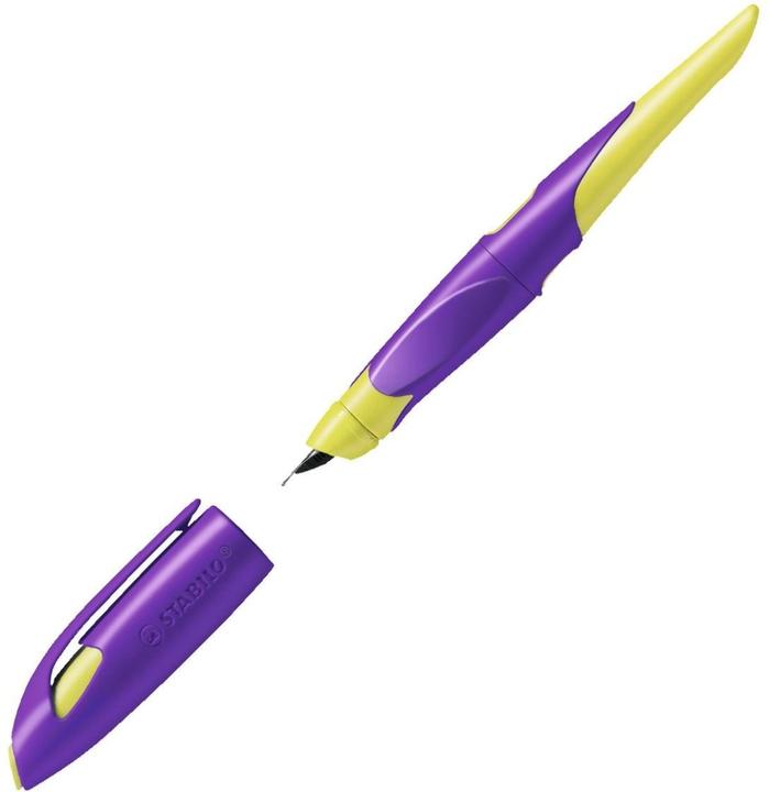 Image du produit STABILO Stylo plume EASYbirdy R, droitier, violet/jaune Largeur de plume : A, stylo ergonomique pour écol... (1x)