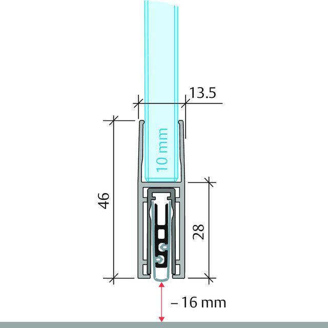 Produktbild Planet Türabschluss KG-F10s für Glasdicke 10 mm