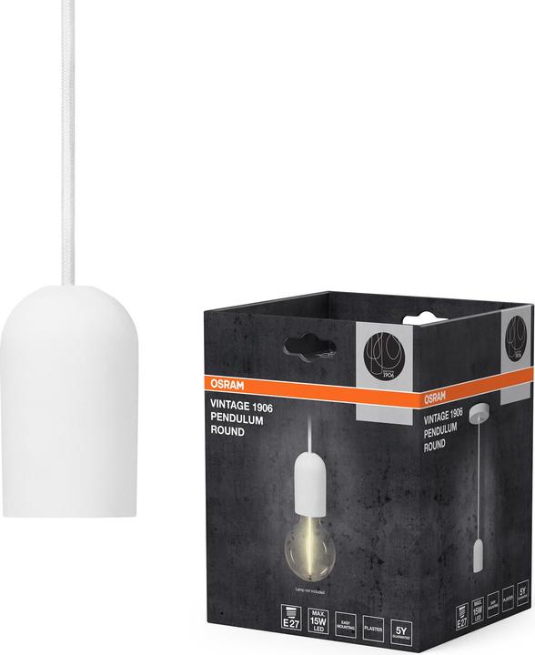 Actual product image Osram Vintage 1906 PenduLum Round Plaster White (E27)