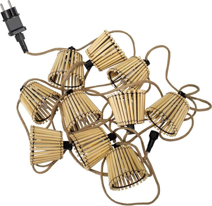 Productafbeelding Newgarden OKINAWA LED 8m slinger sprookjesverlichting, bamboe, jute voor buiten 10x E12 IP44 (8 m)