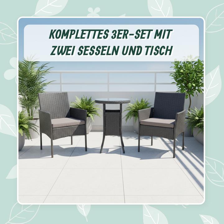 Image du produit Relaxdays Ensemble de jardin 3 pièces