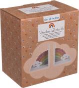 Actual product image Ootb wooden bookend, rainbow with cloud