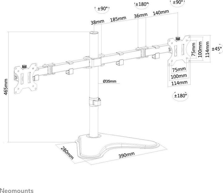 Productafbeelding Neomounts FPMA D550DDBLACK (Tabel, 32", 8 kg)