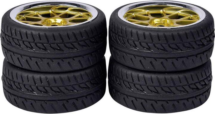 Actual product image Carson Complete wheels 1:10 wheelset Y Design2 (4) gold/chrome