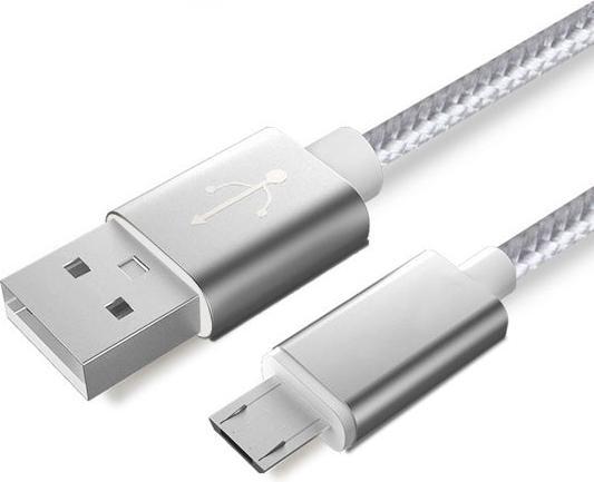 Image du produit Hermex Anki Micro USB Métal Câble de charge Tissu Câble de données 1m ARGENT (1 m, USB 3.0)