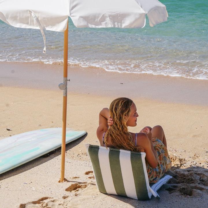 Productafbeelding Sunnylife Terry Travel Lounger The Vacay Olive Stripe