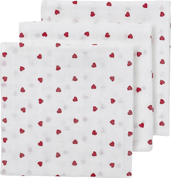 Meyco Sweet Heart mouchoirs en mousseline - pack de 3 (70 cm, 70 cm)