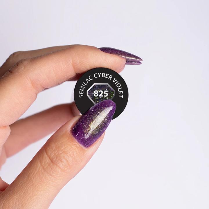 Actual product image Semilac UV Nail Polish 825 Cyber Violet 7ml (825 Cyber Violet, UV gel varnish)