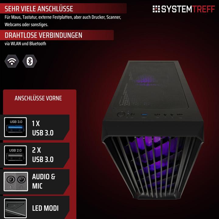 Produktbild SYSTEMTREFF Gaming PC G245056 (1000 GB, 32 GB, AMD Ryzen 5 9600, Radeon RX 9060 XT)