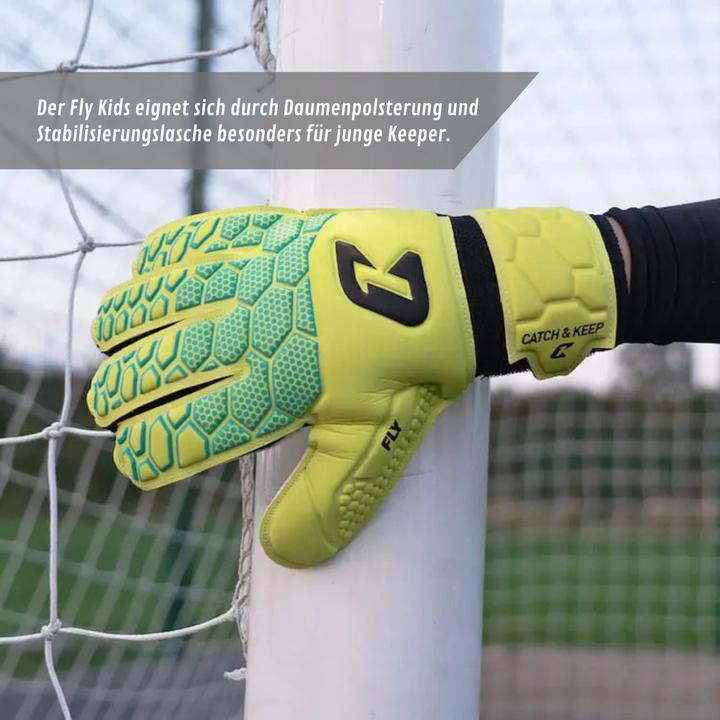 Produktbild Catch & Keep Fussballhandschuhe Fly Kids Green Soul Gr. 5 Torwart Goalie Handschuhe (5)