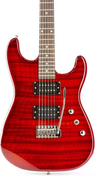 Produktbild Max E-Gitarre GigKit Quilted Style Rot (E-Gitarre, Linde (Korpus), Ahorn (Hals), Rosenholz (Griffbrett))