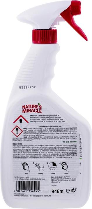 Actual product image Nature's miracle URINE Stain&Odour REMOVER CAT 946ml (Cat)