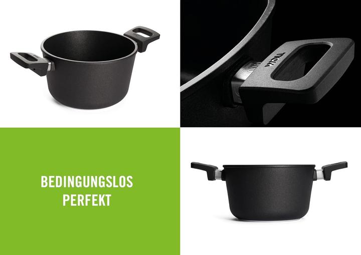 Actual product image Woll 120ILL Pot with glass lid Titanium Nowo (Frying pan, Pot, Cast iron, 20 x 12 cm)