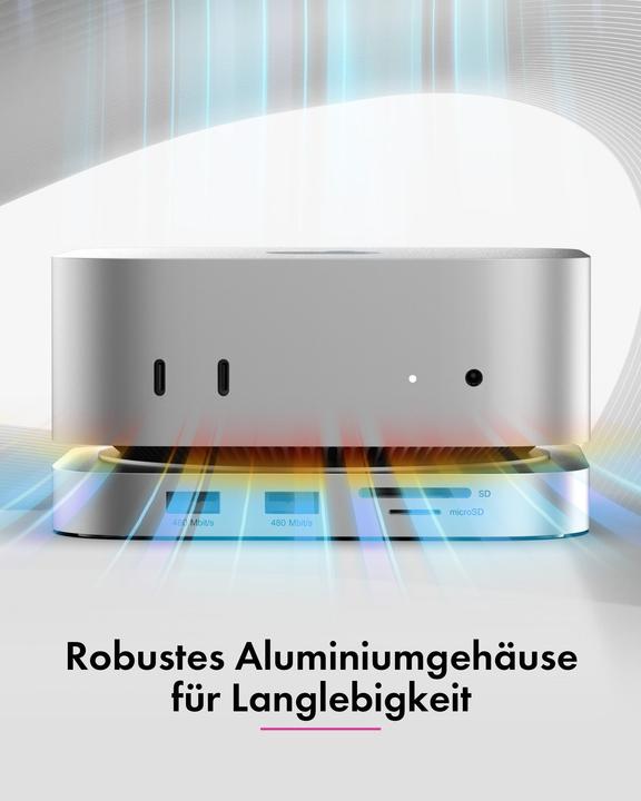 Actual product image Icy Box Club Dock 100 Mac mini Docking Station mit NVMe (USB-C, 4 ports)