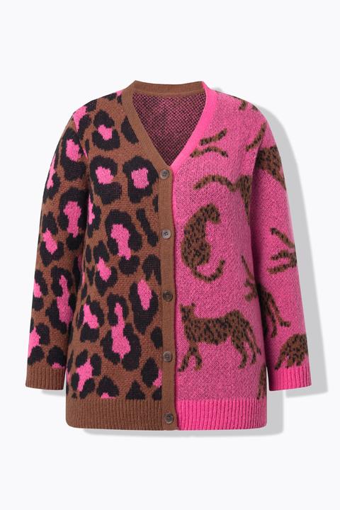 Produktbild Miamoda Strickjacke, Straight Fit, Leo-Mustermix (58, 60)