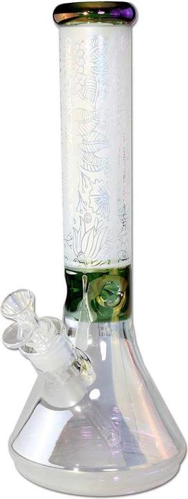 Black Leaf Glasbong Ice Sandgestrahlt Floral