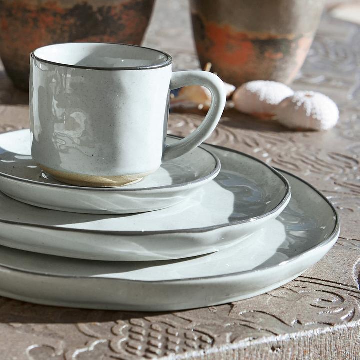 Actual product image Loberon Tableware Set of 30 Biarré grey (30 pcs.)