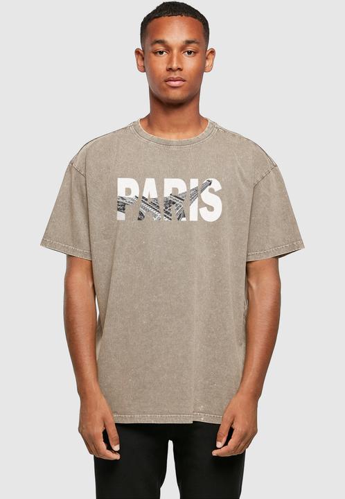 Actual product image Merchcode Paris Eiffel Tower Acid Washed Oversize Tee - 117193 (L)