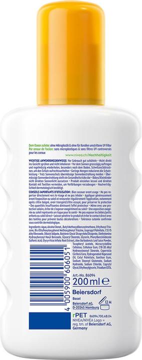 Image du produit NIVEA Sun Sensitive Immediate Protect Sonnenspray (Spray solaire, SPF 50+, 200 ml, 233 g)
