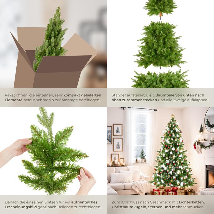 Produktbild tectake Künstlicher Weihnachtsbaum Cupid, Spritzgussnadeln (180 cm)