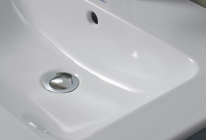 Produktbild Duravit Möbelwaschtisch ME by Starck m ÜL m HLB 630x490mm o Hahnloch weiss WG (490 mm, 630 mm)