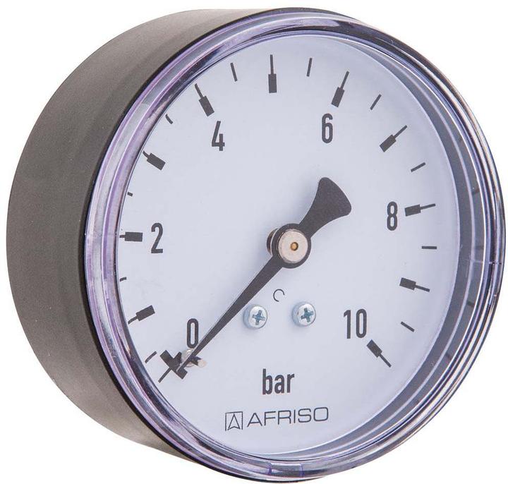 Afriso Manometro a tubo bourdon RF 63 assiale G 1/4 B, 10 bar, corpo-d= 63mm