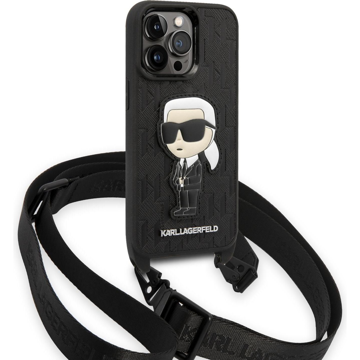 Karl Lagerfeld Hard Case (Apple iPhone 14 Pro), Smartphone Hülle, Schwarz