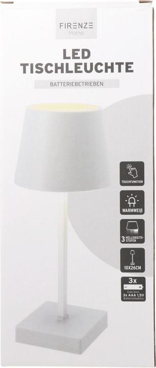 Image du produit AccuCell Lampe de bureau LED tactile, blanc chaud, avec batterie