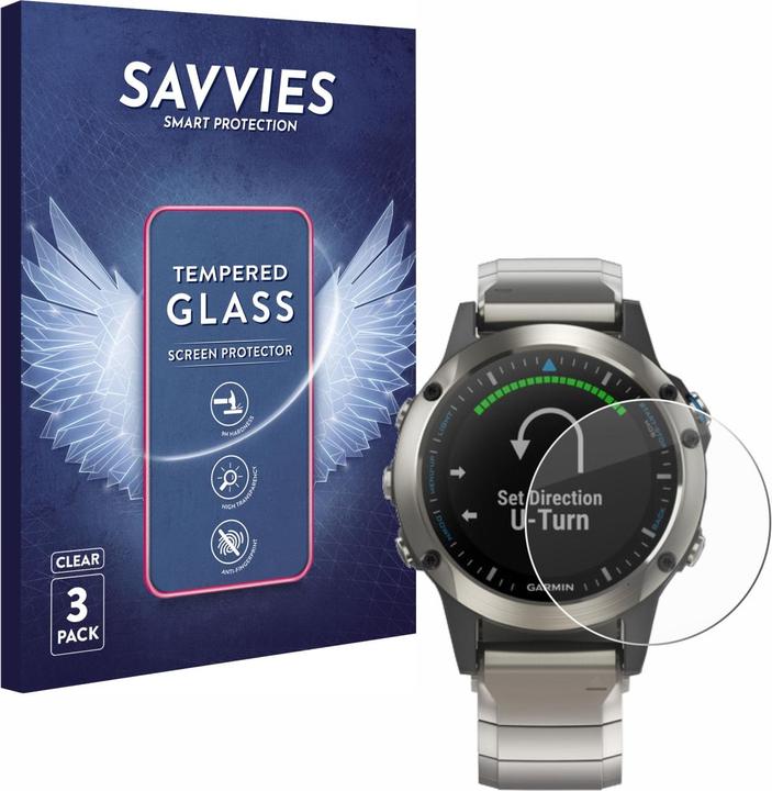 Produktbild Savvies Panzerglas Hartglas Displayschutz (quatix 5)