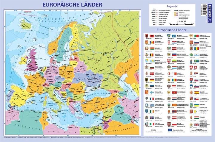Demar Schreibtischunterlage Politische Karte von Europa