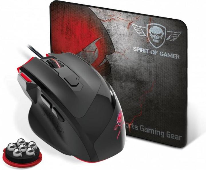 Actual product image Spirit Of Gamer Pro Series PelÄ- Å¾aidimams PRO-M3 RGB + Mouse Pad Juodas (Cable)