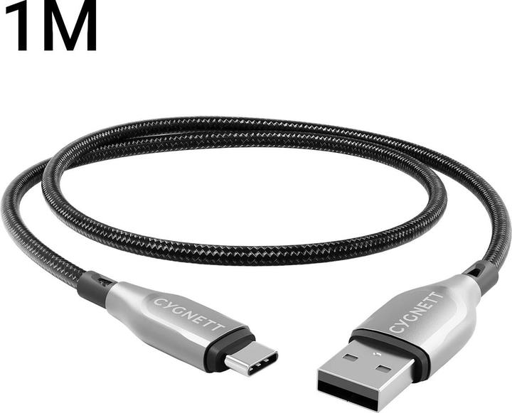 Immagine prodotto Cygnett Cavo blindato da USB-C a USB-A (USB 2.0), 60 W, ricarica rapida (1 m, nero) (1 m, USB 2.0, 60 W)
