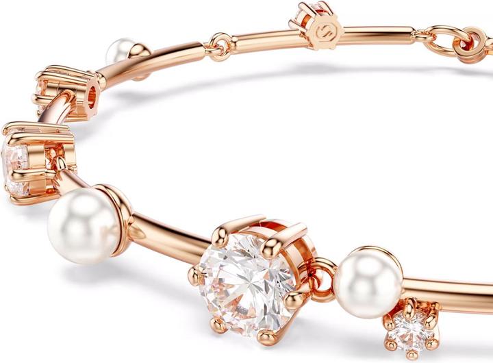 Immagine prodotto Swarovski Constella Tennis Armband Kristallperle Rundschliffe Weiss Roségold Legierungsschicht (20 cm, Metallo Swarovski)