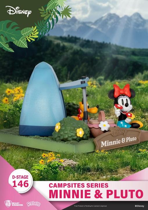 Actual product image Beast Kingdom Disney diorama PVC D-Stage Campsite Series Mini & Pluto 10 cm