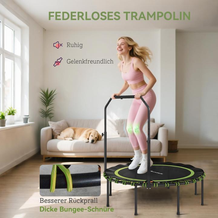 Produktbild SportNow Fitness Trampolin Stahl, Kunststoff Schwarz+Grün (114 cm)