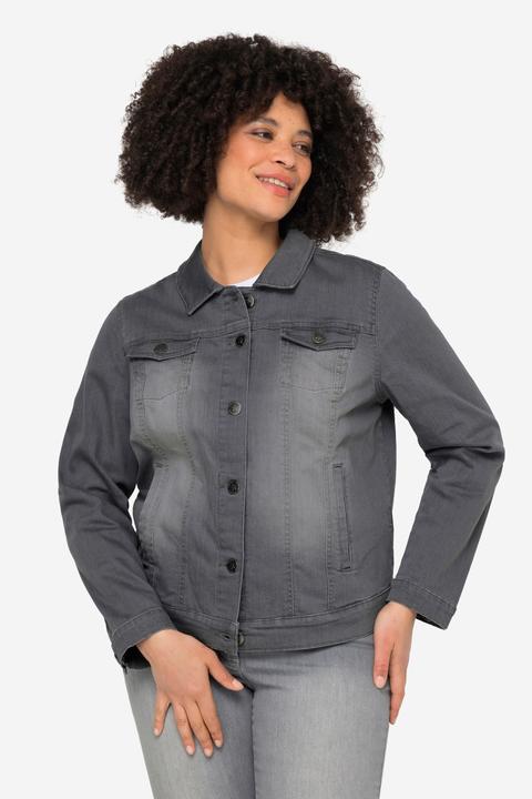 Produktbild Angel of Style Jeansjacke Frieda, Wascheffekte, Hemdkragen, Langarm (54)