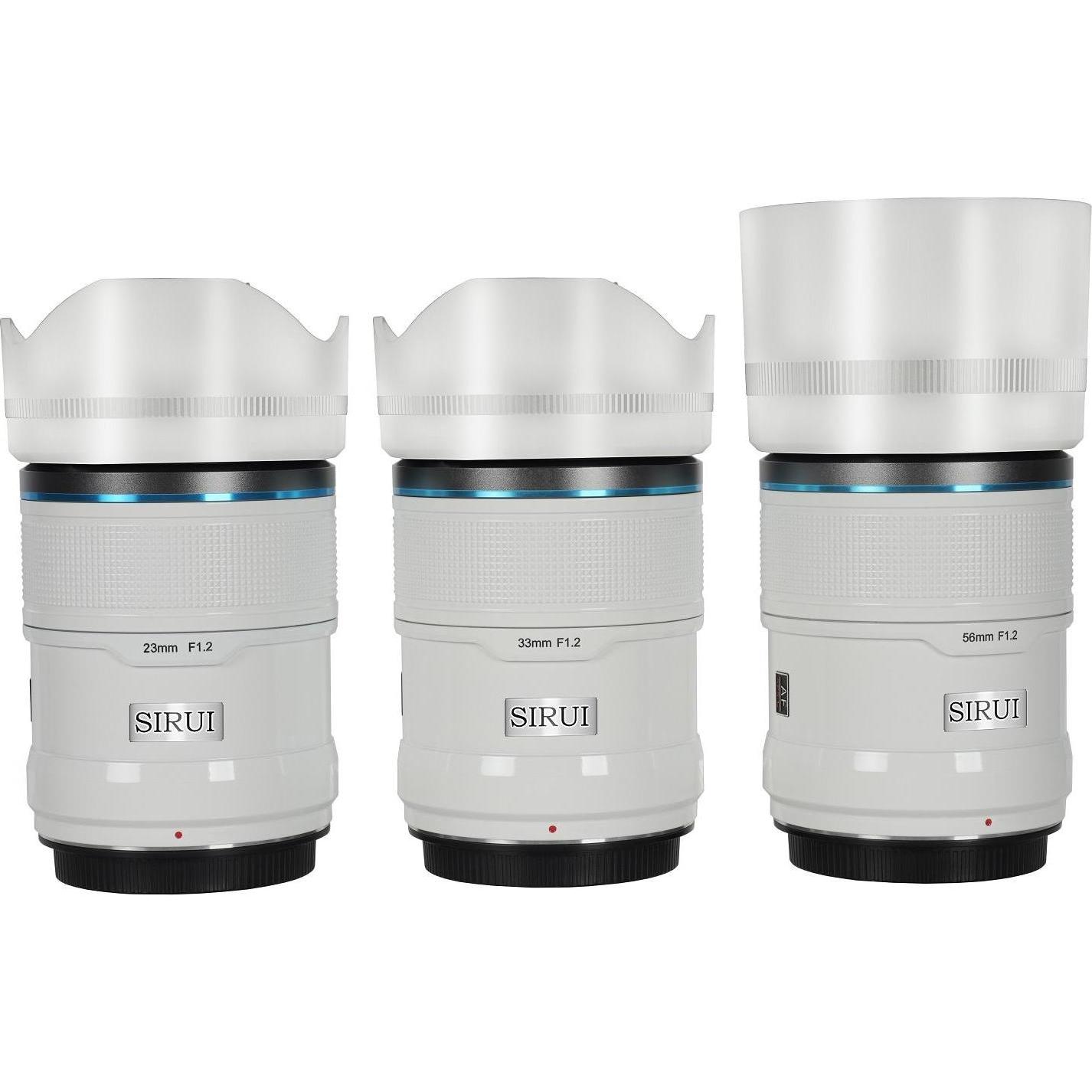 Thumbnail - Sirui Sniper Set AS-3S-XW 23mm, 33mm & 56mm F1.2 APSC Auto-Focus Lens Kit (Fuji X-Mount, weiss, Carbon Fib (Fujifilm X, ...
