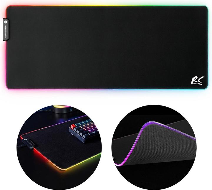 Produktbild NanoRS RS705 XXL Gaming Mouse and Keyboard Pad 80x30 cm LED RGB Backlight Non-slip USB (XXL)