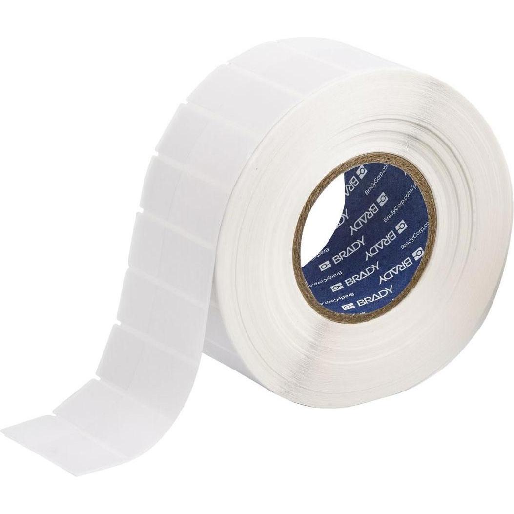 Brady, Etiketten, THT-131-427-3, selbstlaminierendes Vinyl, Weiss/Transparent, 25,4 x 25,4(66,68)mm, permanent, 1-bah