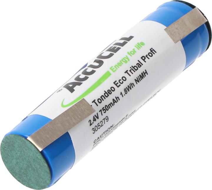 Produktbild AccuCell Akku NiMH 2,4 Volt, 58x14,5mm für Zahnbürsten (1 Stk., 2/3 AA, 750 mAh)