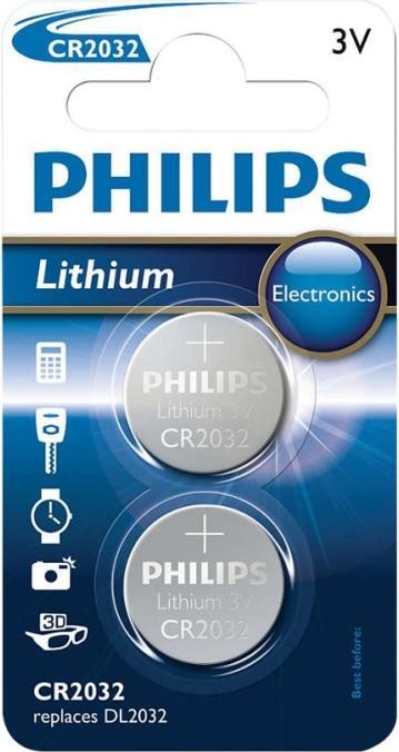 Actual product image Philips CR2032P2/01B (2 pcs., CR2032, 210 mAh)